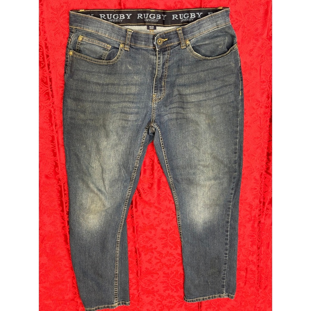 Rugby Ralph Lauren Mens Jeans 36x30 Blue Straight Fit Faded Denim EUC